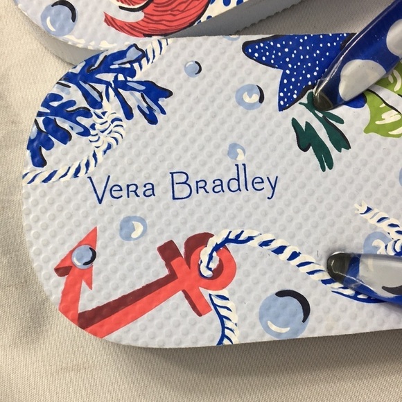 Vera Bradley Women’s Anchors Aweigh Flip Flops Size 5/6 NEW With Tags - Picture 6 of 7